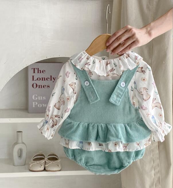 2023★春秋新作★韓国風子供服★トップス★コーデュロイ★サロペット★66-90CM