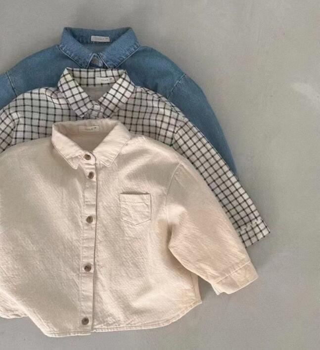 2023★春秋新作★韓国風子供服★シャツ★3色73-100CM