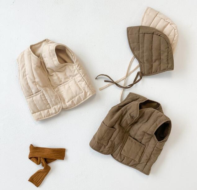 2023★秋冬新作★韓国風ベビー服★チョッキ+帽子★アウター★2色66-100CM