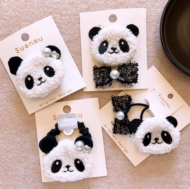 髪飾り★まとめ髪用★ヘアアクセサリー★子供用★キッズ★ヘアピン★ヘアゴム★パンダ★多色