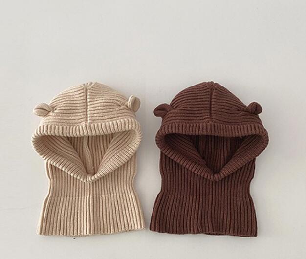 2023秋新品★子供用★ニット帽子+マフラー一体★6色選べ