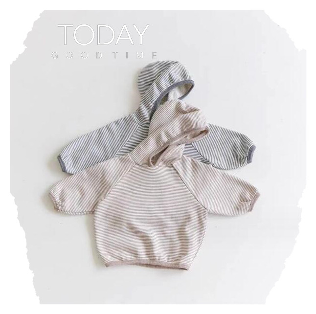 「2023秋」子供服★パーカー★トップス★韓国風子供服★男女兼用★ストライプ★2色★73-100CM