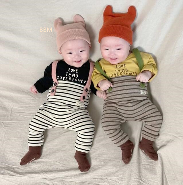 2023★春秋新作★韓国風子供服★Tシャツ★サロペット★分けて販売★2色66-90CM