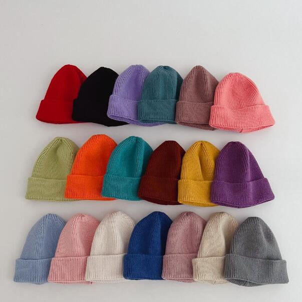 「2023秋冬」子供用★帽子★キッズ★ベビー★韓国風★ニット帽子★男女兼用★毛糸★19色