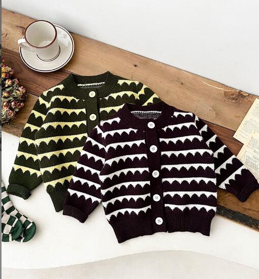 「2023秋冬」子供服★トップス★カーディガン★韓国風子供服★ベビー★ニット★2色★66-100CM