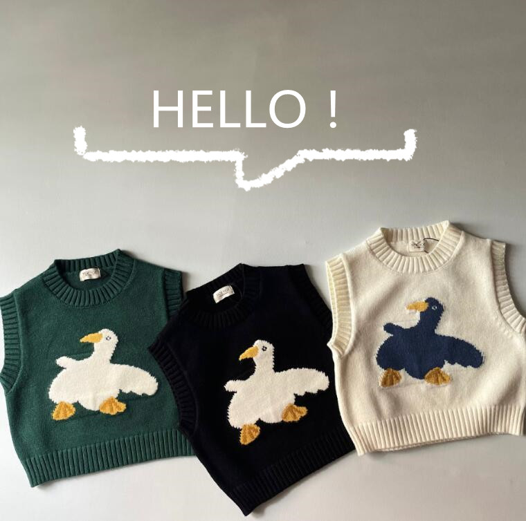 「2023秋冬」子供服★トップス★ベスト★韓国風子供服★ベビー★ニット★3色★66-100CM