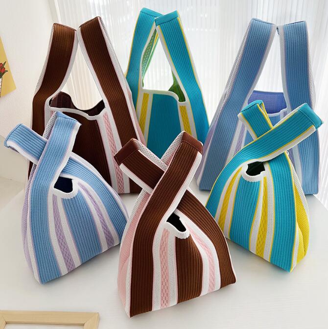 バッグ★レディース★トートバッグ★ハンドバッグ★ニットバッグ★大容量★5色