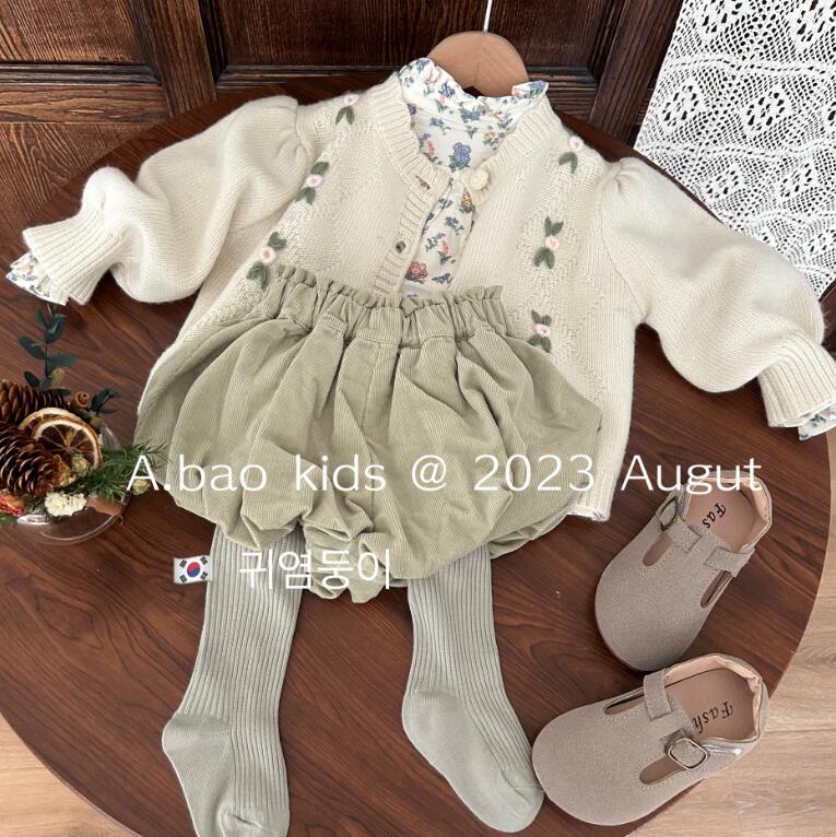 2023秋W★子供服　カーディガン&トップス&ズボン分けて★80-140cm★