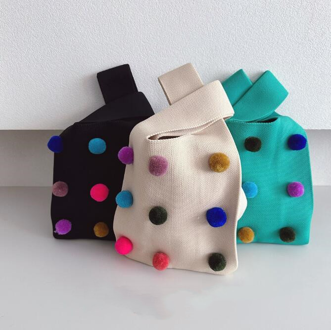 バッグ★子供用★ハンドバッグ★ショルダーバッグ★ニットバッグ★キッズ★3色