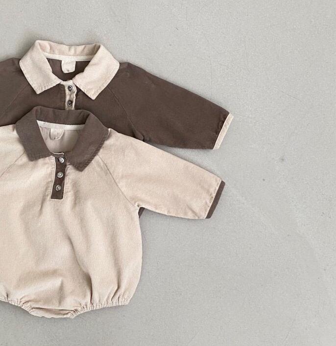 2023★春秋新作★韓国風子供服★ロンパース★コーデュロイ★2色66-100CM