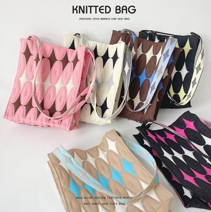 バッグ★レディース★ショルダーバッグ★ニットバッグ★大容量★6色