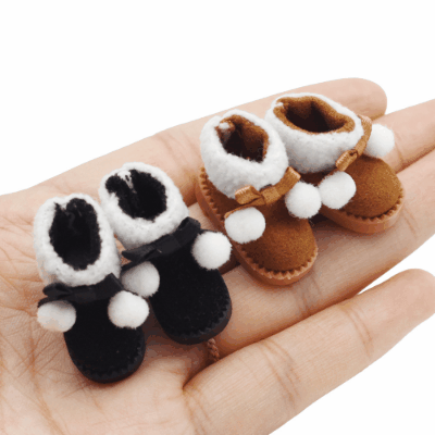 新品 ドール用衣装 人形doll 着せ替え ob11/BJD/molly/DOD 革靴 ポンポン スノーブーツ シューズ 5色