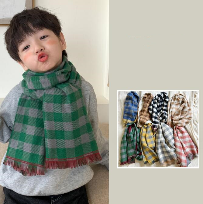 子供用★マフラー★防寒★襟巻き★スカーフ★男女兼用★暖かい★チェック柄★8色