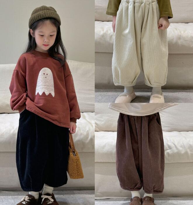2023冬新品★子供服　厚手　裏起毛付きズボン★90-150cm★3色