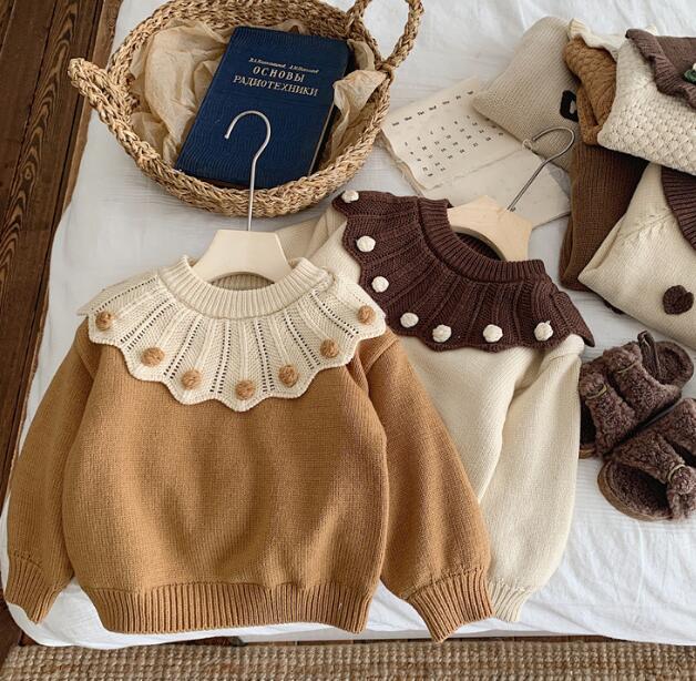 子供服★トップス★ニット★セーター★薄手/厚手★キッズ女の子★2色★90-130CM