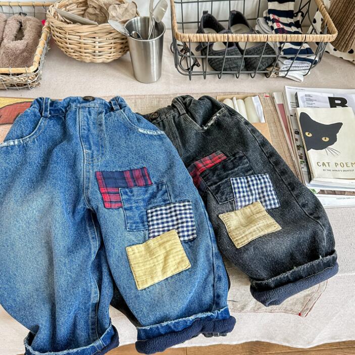 子供服★ズボン★ジーンズ★裏起毛★韓国風子供服★キッズ★男女兼用★2色★80-130CM