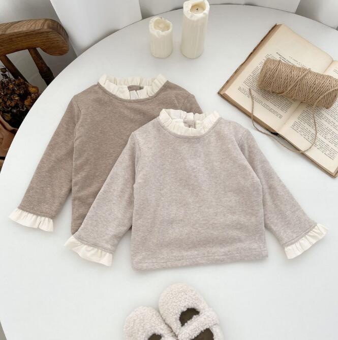 子供服★トップス★カシュクール★裏起毛★韓国風子供服★長袖シャツ★2色★66-90CM