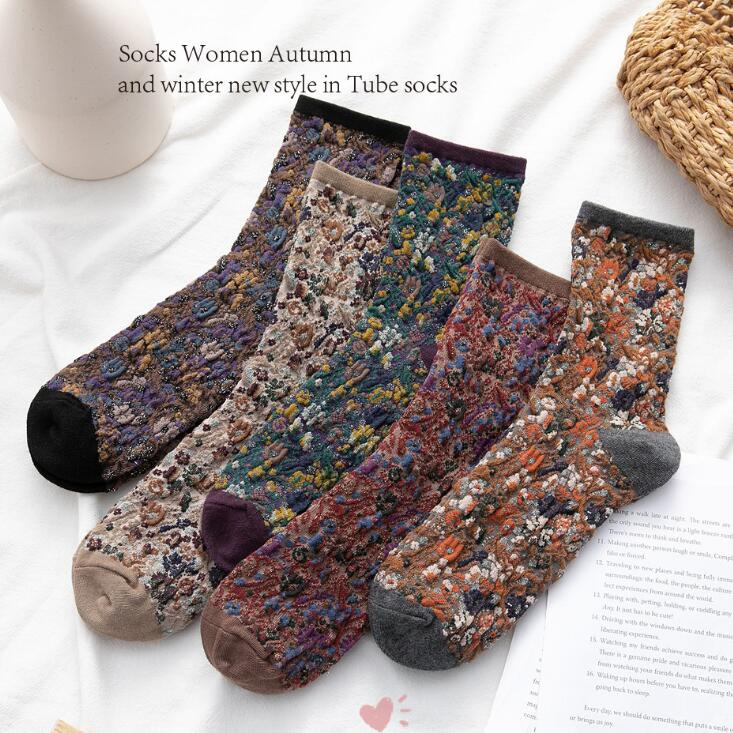 靴下★レデイース★ソックス★大人用★女性用靴下★可愛い★花柄★多色