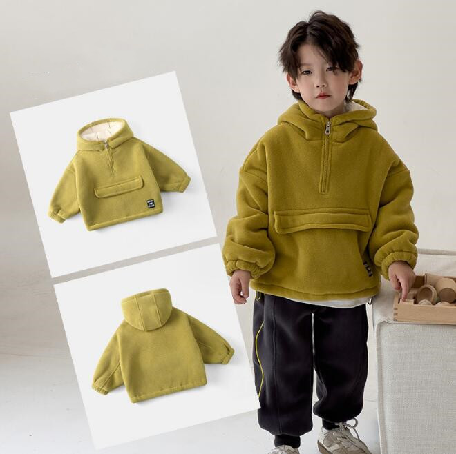 子供服★トップス★パーカー★裏起毛★韓国風子供服★キッズ★男女兼用★3色★100-140CM