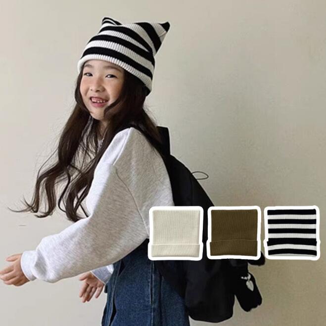 子供用★帽子★キッズ★男女兼用★暖かい★防寒★可愛い★耳カバー★ニット帽子★3色