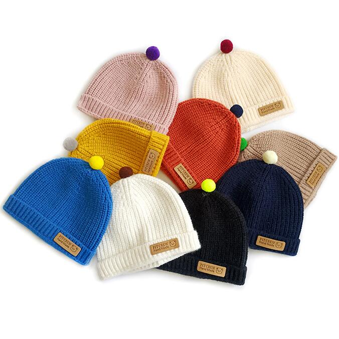 子供用★帽子★ベビー★男女兼用★暖かい★防寒★ニット帽子★9色