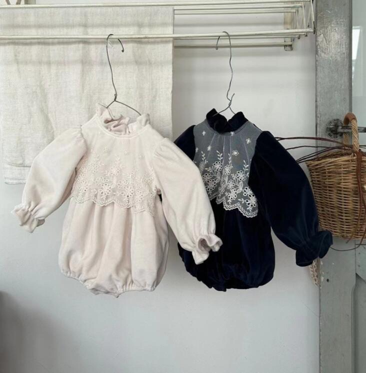 2023★秋冬新作★韓国風ベビー服★ロンパース★裏起毛★2色66-90CM