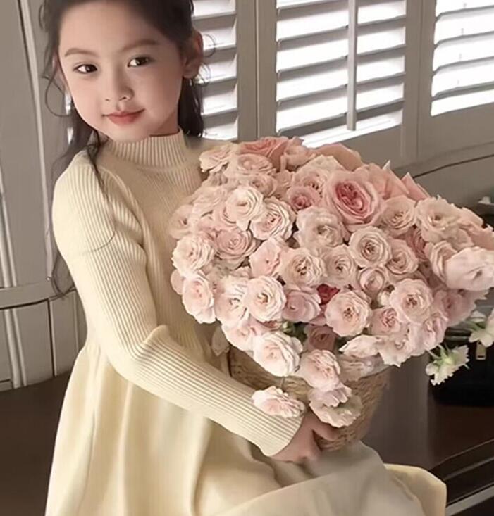 2023秋冬★子供服★ニットワンピース★120-170cm★2色