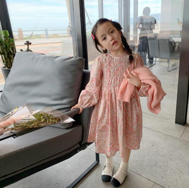 子供服★ワンピース★花柄★長袖★キッズ女の子★7-15#