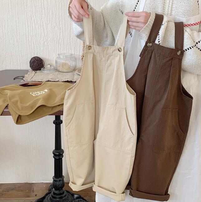 「2024」子供服★サロペット★韓国風子供服★キッズ★男女兼用★無地★2色★80-130CM