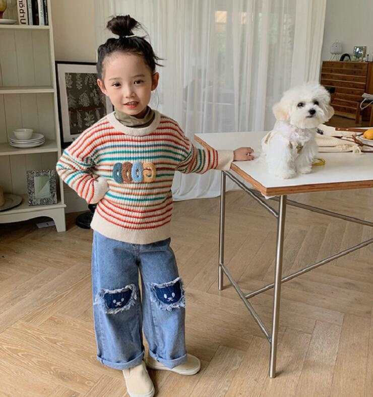 2024★春秋新作★韓国風子供服★ジーンズ★カジュアル★7-15