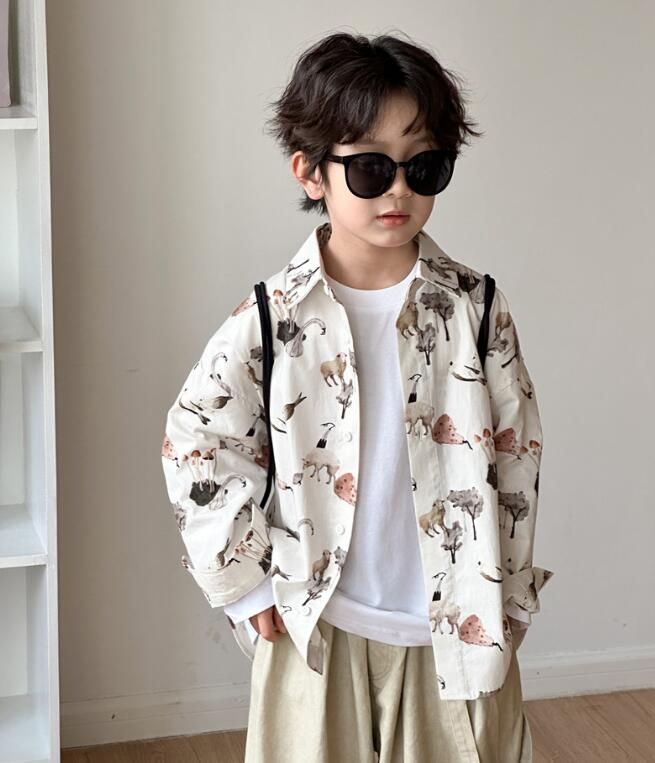 2024年新品★子供服　シャツ★90-140cm★2色