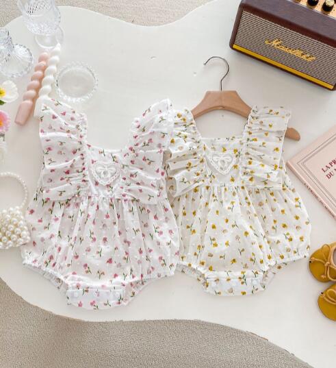 「2024」子供服★ロンパース★連体服★花柄★韓国風子供服★可愛い★2色★66-100CM