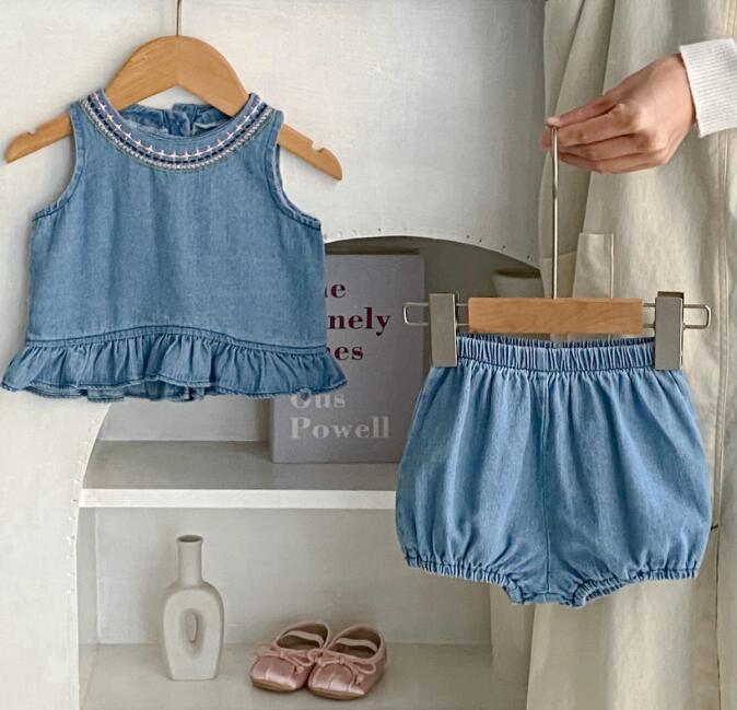 「2024」子供服★トップス+パンツ★セットアップ★袖なし★可愛い★66-100CM