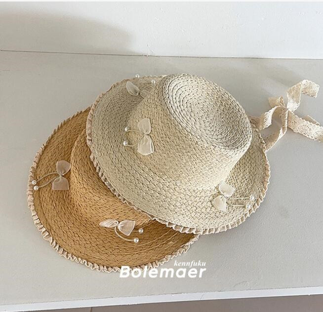 2024年夏新品★子供用★麦わら帽子　ハット★2色選べ
