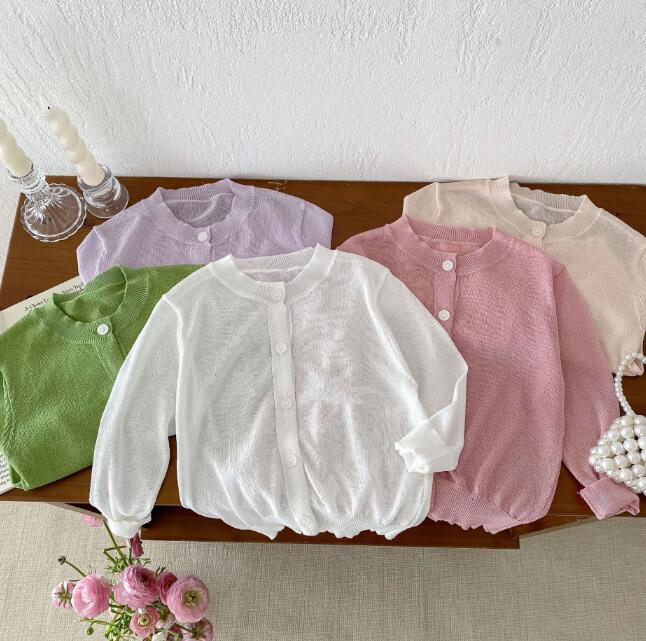 「2024」子供服★トップス★カーディガン★キッズ女の子★無地★5色★80-130CM