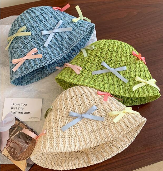 帽子★バケットハット★レディース★麦わら帽子★日焼け防止★蝶結び★3色