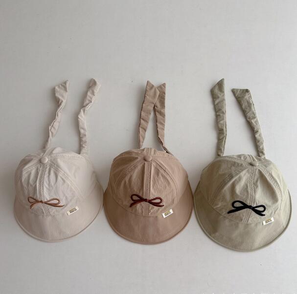 「2024」子供用★帽子★キャップ★キッズ★蝶結び刺繍★リボン★5色