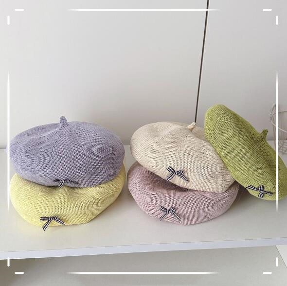 「2024」子供用★帽子★ベレー帽★キッズ★蝶結び★可愛い★5色