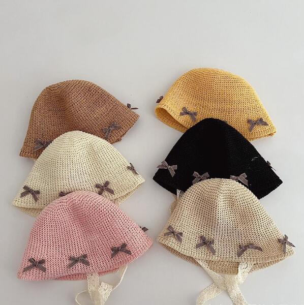 「2024」子供用★帽子★バケットハット★キッズ女の子★韓国風★蝶結び★7色