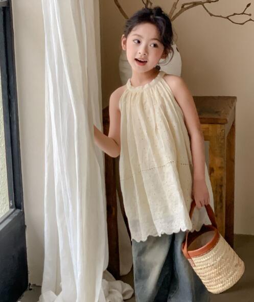 「2024」子供服★トップス★シャツ★袖なし★韓国風子供服★キッズ女の子★90-150CM