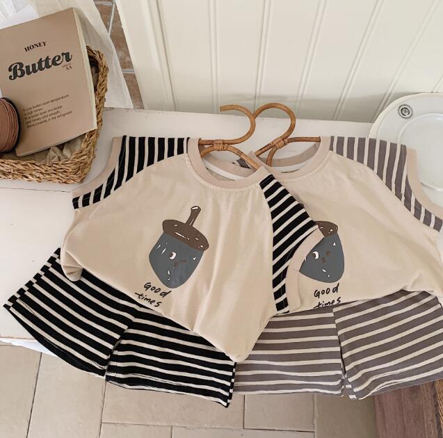 「2024」子供服★トップス+パンツ★セットアップ★キッズ★カジュアル★2色★90-140CM