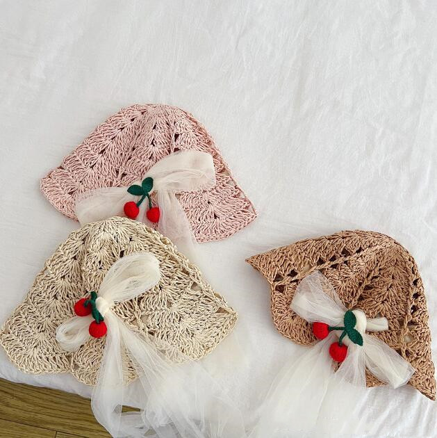 「2024」子供用★帽子★麦わら帽子★キッズ女の子★リボン★可愛い★3色