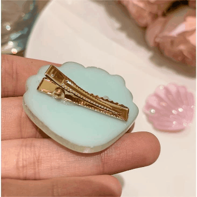 春夏新作 レディース ガールズ少女 ヘアクリップ ヘアピン 貝殻シェル ヒトデ アクリルパール 2枚入