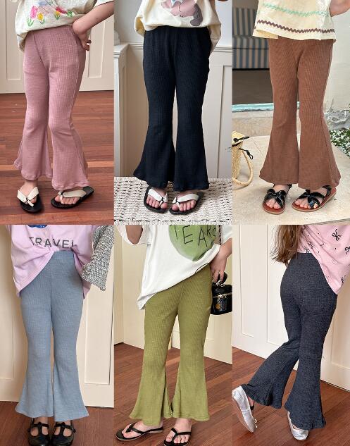 「2024」子供服★ズボン★ボトムス★韓国風子供服★キッズ女の子★無地★6色★90-150CM