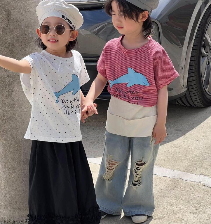 2024★夏新作★韓国風子供服★Tシャツ★2色80-140CM