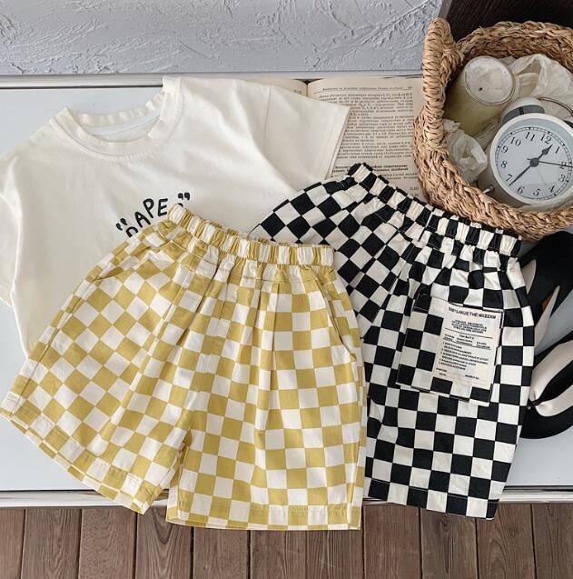 「2024」子供服★ボトムス★ショートズボン★韓国風子供服★チェック柄★2色★80-130CM