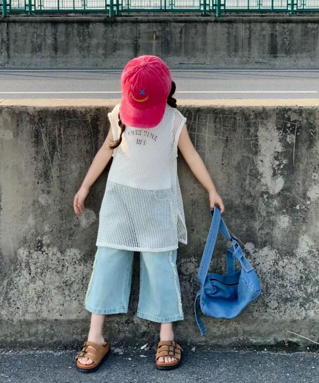 2024夏新品★子供服　ベスト+ブラウス　セット★90-140cm★