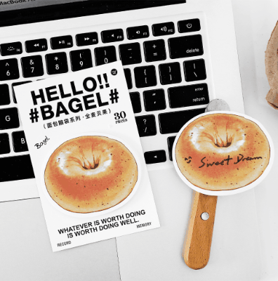 付箋 貼り付けメモ用紙 ポストイット ノートペーパー シッキーノート グルメ食べ物 パン 30枚入