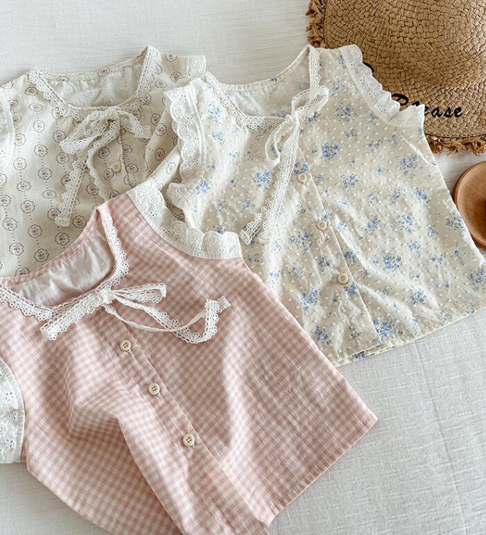 「2024」子供服★トップス★袖なしシャツ★ベスト★韓国風子供服★3色★90-140CM