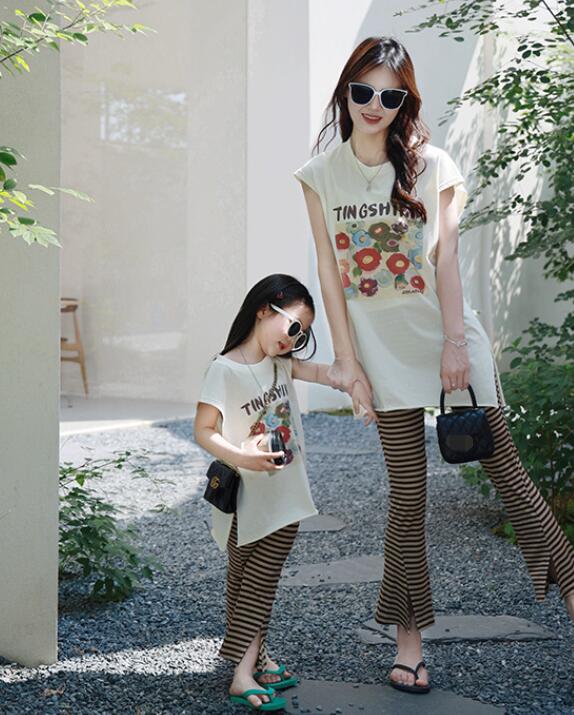 2024夏新品★子供服&親子服　トップス+ズボン　セット★90-140cm★